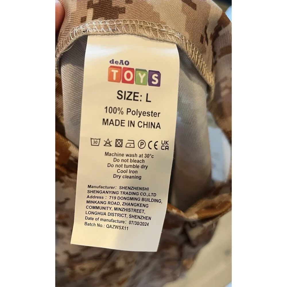 Army Military Combat Costume Kids Large Halloween + Accessories Open Box New
